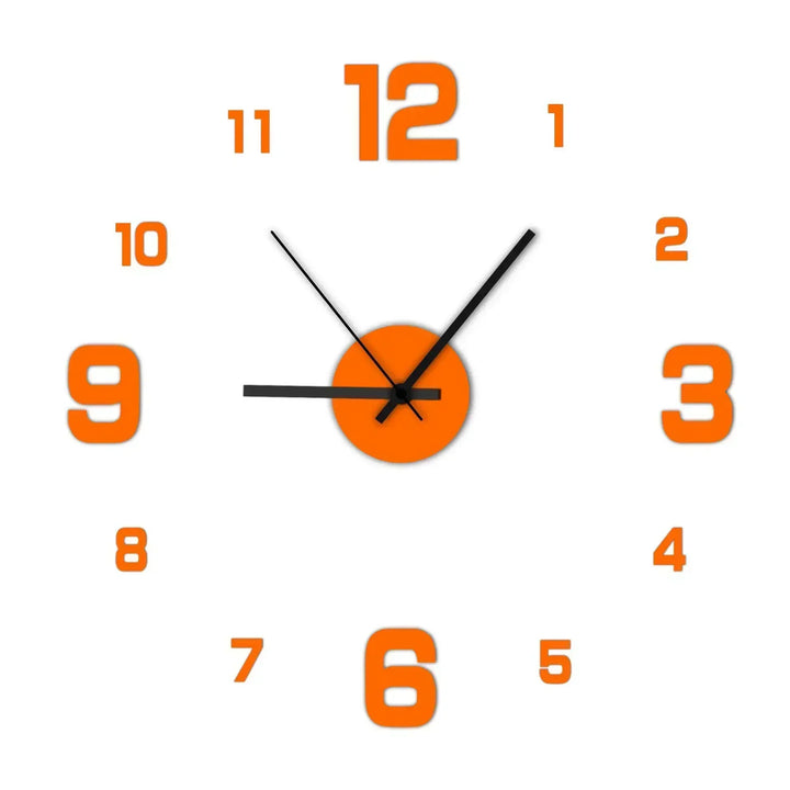 DIY Wall Clock for Home Office 40cm Frameless Modern 3D