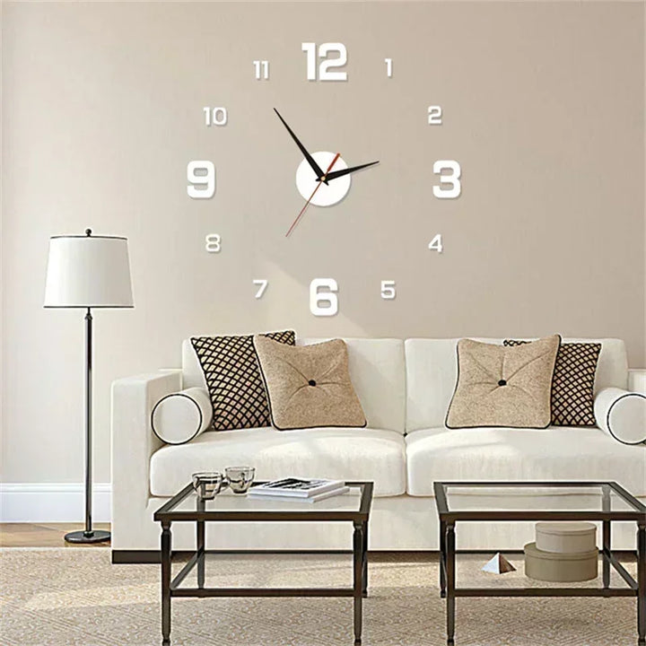 DIY Wall Clock for Home Office 40cm Frameless Modern 3D