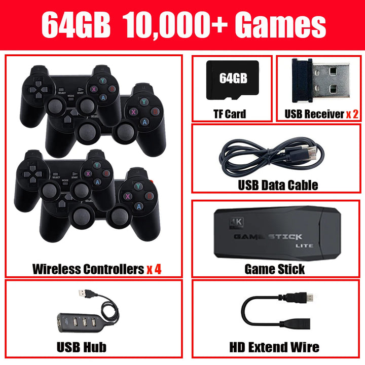 Video Game Console 64G Built-in 10000 Games Retro